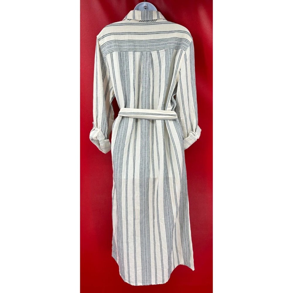 Faherty Dream Gauze Organic Cotton Iris In Cream Tidal Wave Dobby Dress Sz L NWT - Picture 9 of 15